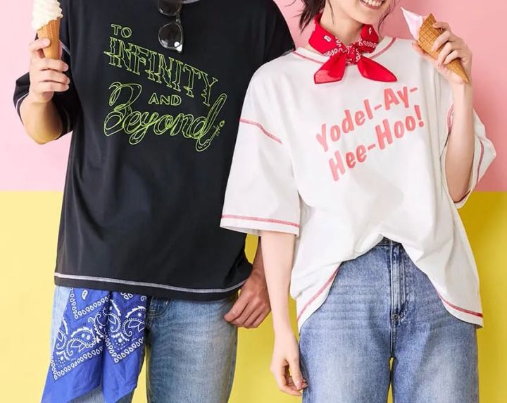 配色ステッチプリントTシャツ 「トイ・ストーリー」 着用イメージ