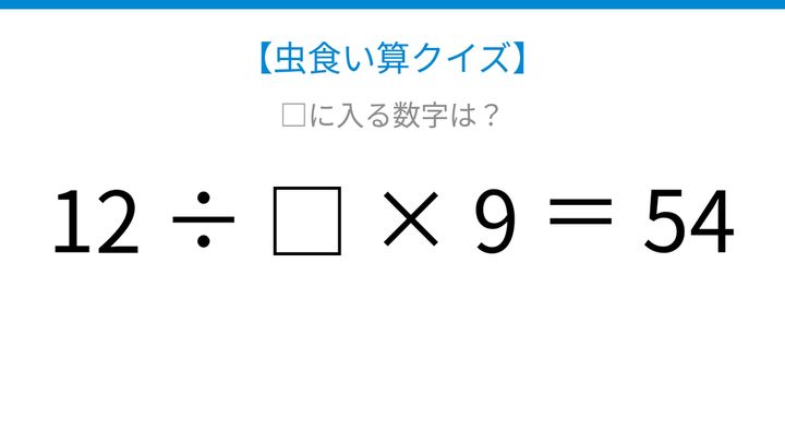 【虫食い算クイズ】□に入る数字は？論理で解ける！の問題画像