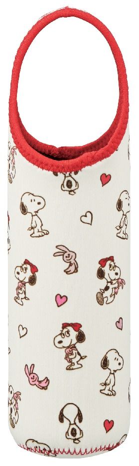 スケーター SNOOPY＆BELLE ウエット素材ペットボトルカバー チラシ柄