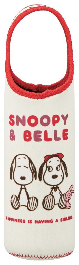 スケーター SNOOPY＆BELLE ウエット素材ペットボトルカバー シンプル柄