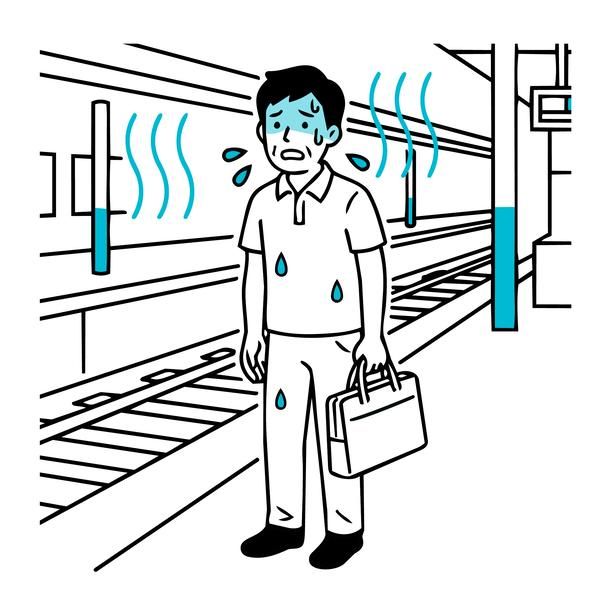 暑さシーン(2)「駅のホーム」