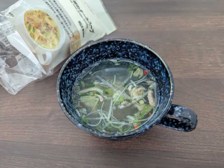 無印良品 食べるスープ 牛肉と葱のテールスープ できあがり