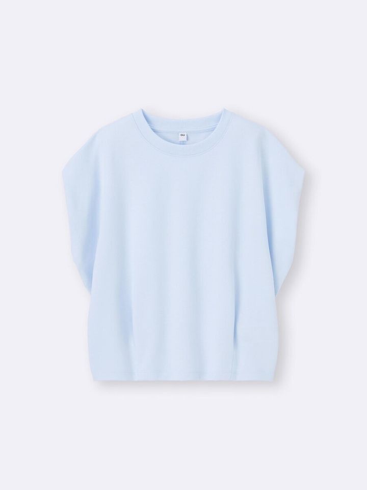 ライトブルーのフレンチスリーブTシャツ