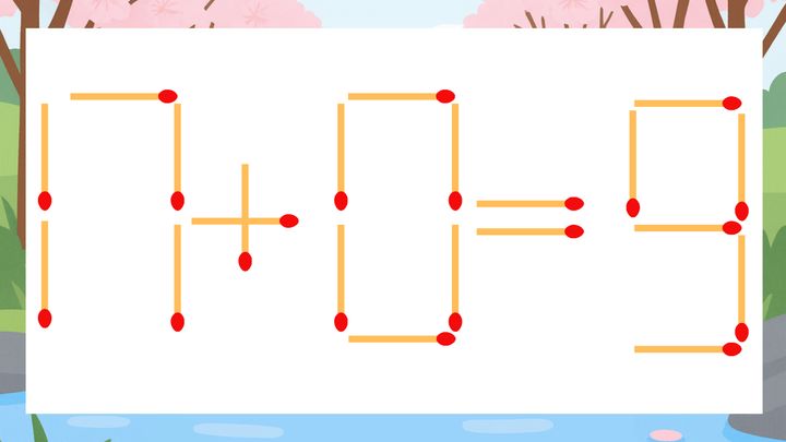 【マッチ棒クイズ】1本だけ動かして正しい式に：17+0=9？の問題画像