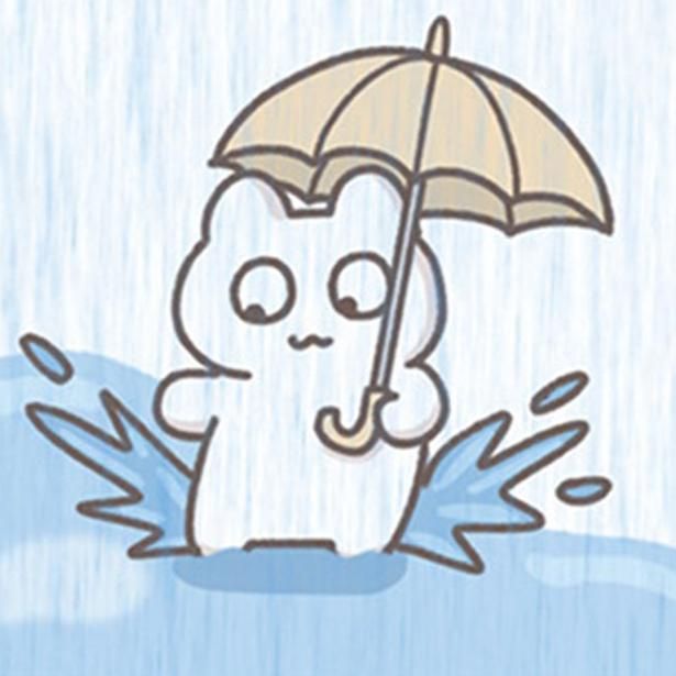 水たまりを飛び越えられなくてショック （C）もずく／KADOKAWA