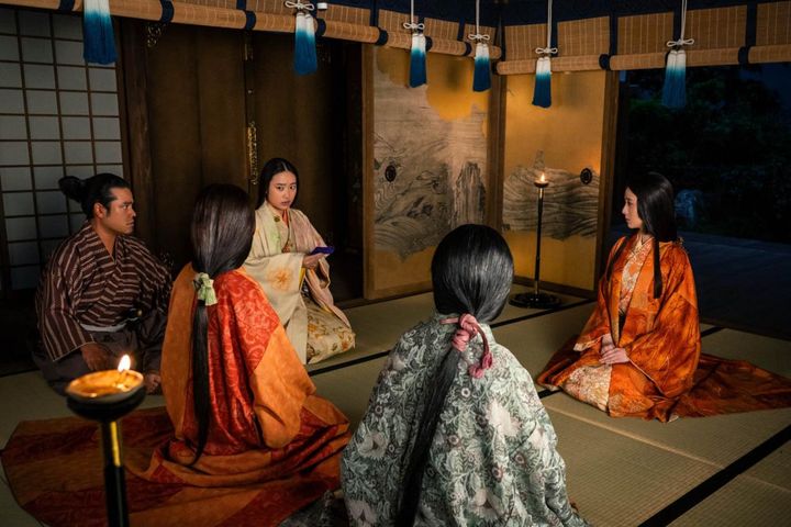 副田甚兵衛（前原瑞樹）、あさひ（倉沢杏菜）、寧々（浜辺美波）ほか／大河ドラマ「豊臣兄弟！」第29回より ©️NHK