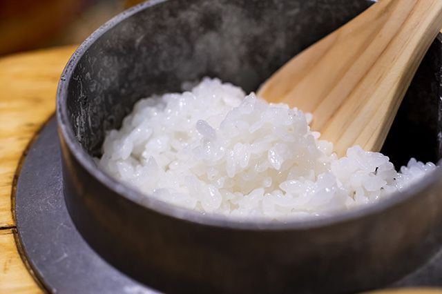新米をほぐす