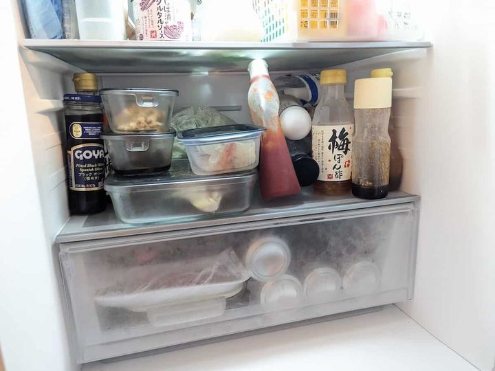 セリア 引き出せる冷蔵庫ストッカー 使用前