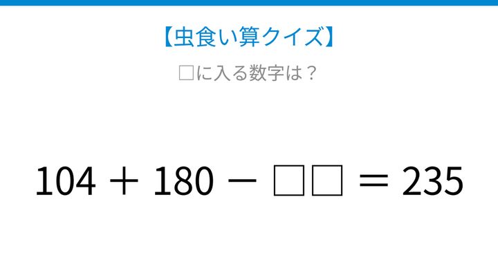 【虫食い算クイズ】□に入る数字は？論理で解ける！の問題画像
