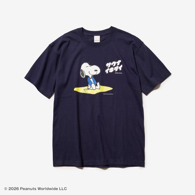 PEANUTS×サウナイキタイ Tシャツ ネイビー