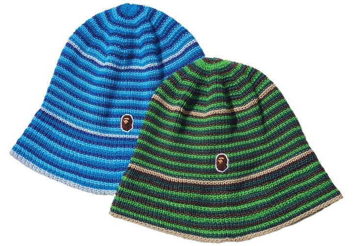 APE HEAD ONE POINT STRIPE KNIT HAT