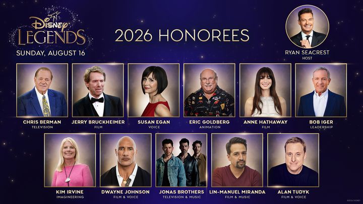 2026年ディズニー・レジェンド受賞者11組の一覧ビジュアル
