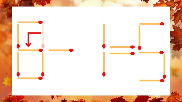 【マッチ棒クイズ】1本だけ動かして正しい式に：0-1=5？の解答画像