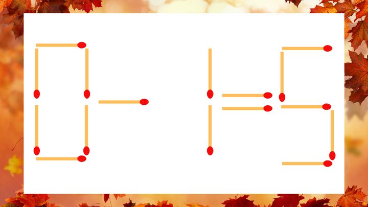 【マッチ棒クイズ】1本だけ動かして正しい式に：0-1=5？の問題画像
