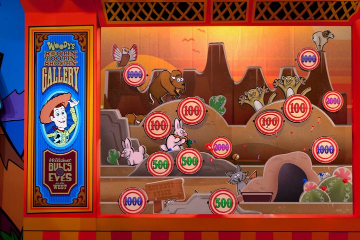 Woody's Rootin' Tootin' Shootin' Galleryのゲーム画面