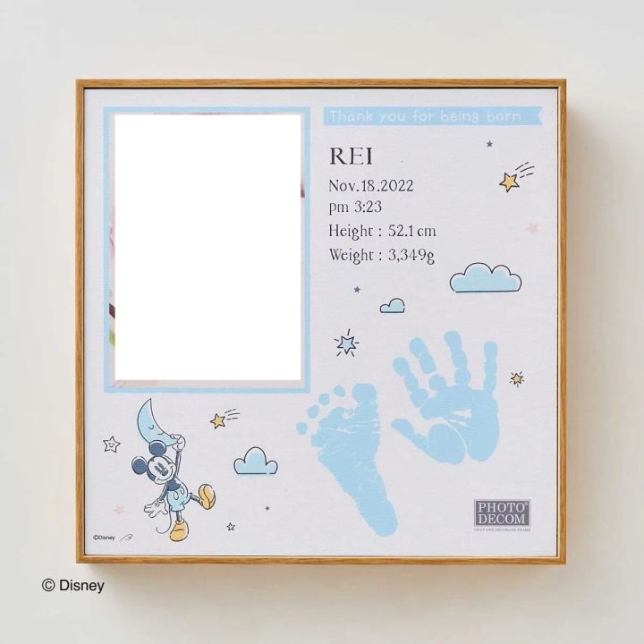 キャンバスフレーム手形足形メモリアル ミッキー