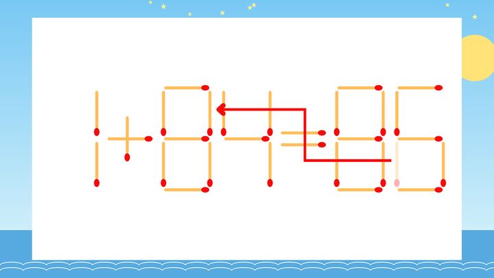 【マッチ棒クイズ】1本だけ動かして正しい式に：1+64=86？の解答画像