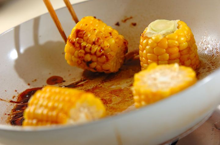 バターじょうゆトウモロコシの作り方2