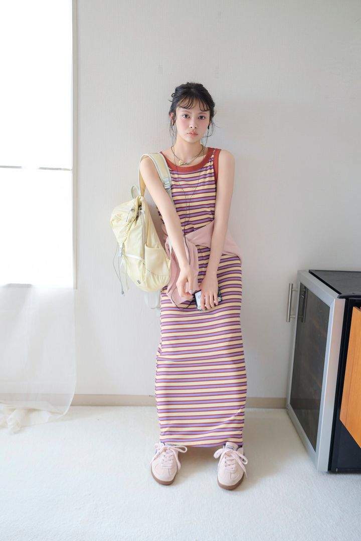 【伊藤百花】夏のおしゃれはエブリデイCOLORME♡⑩【ボーダーロングワンピース】