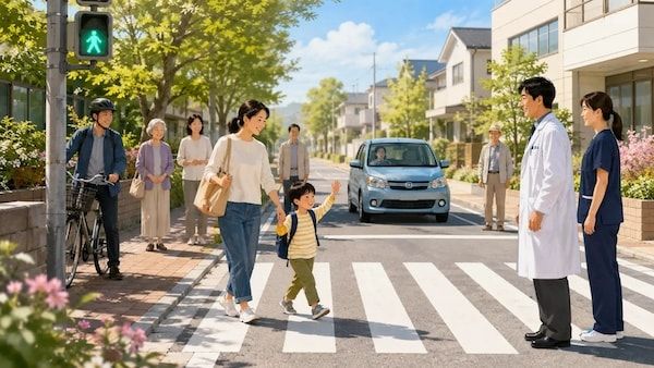 【福井県福井市】さくら通り整形外科クリニックが交通事故ゼロTシャツ着用で診療し交通事故防止を発信