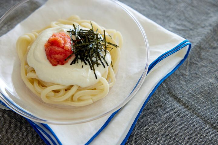 明太豆腐クリームの冷やしうどん