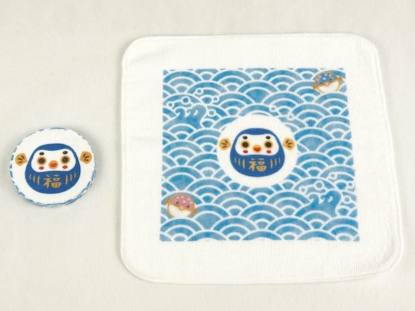 水に入れるとハンカチに変身！「ふくだるま」を使った、新しい山口土産が登場
