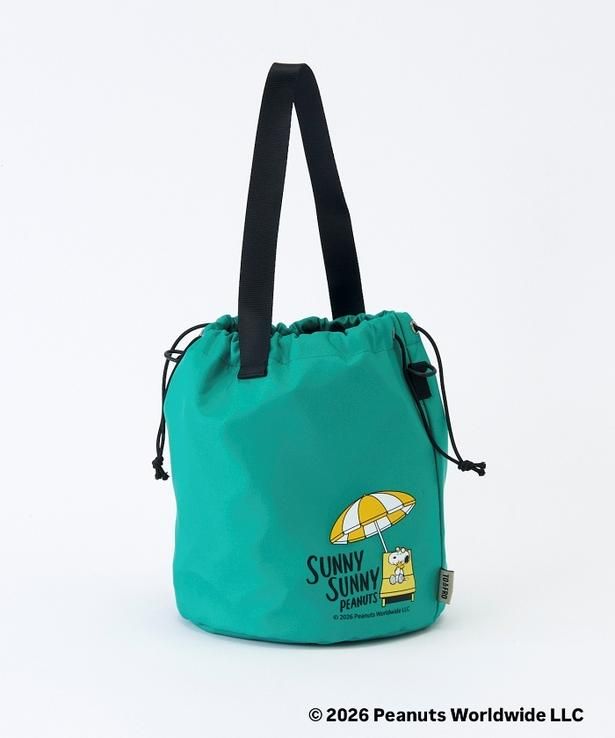 「DRAWSTRING SHOULDER BAG(BLUE GREEN)」(9700円)