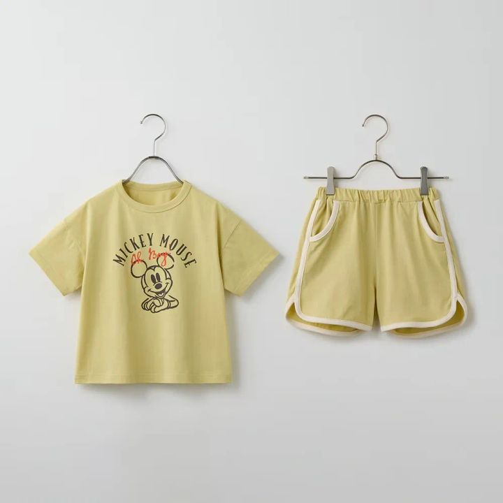 身生地綿100％の接触冷感半袖パジャマ ミッキー