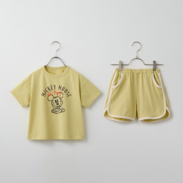 身生地綿100％の接触冷感半袖パジャマ ミッキー