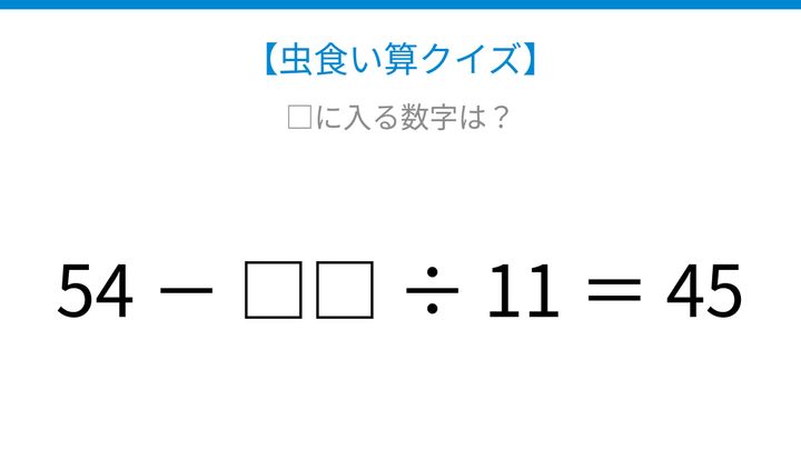 【虫食い算クイズ】□に入る数字は？論理で解ける！の問題画像