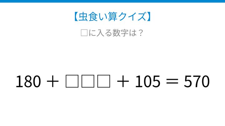 【虫食い算クイズ】論理で解ける！□に入る数字は？の問題画像