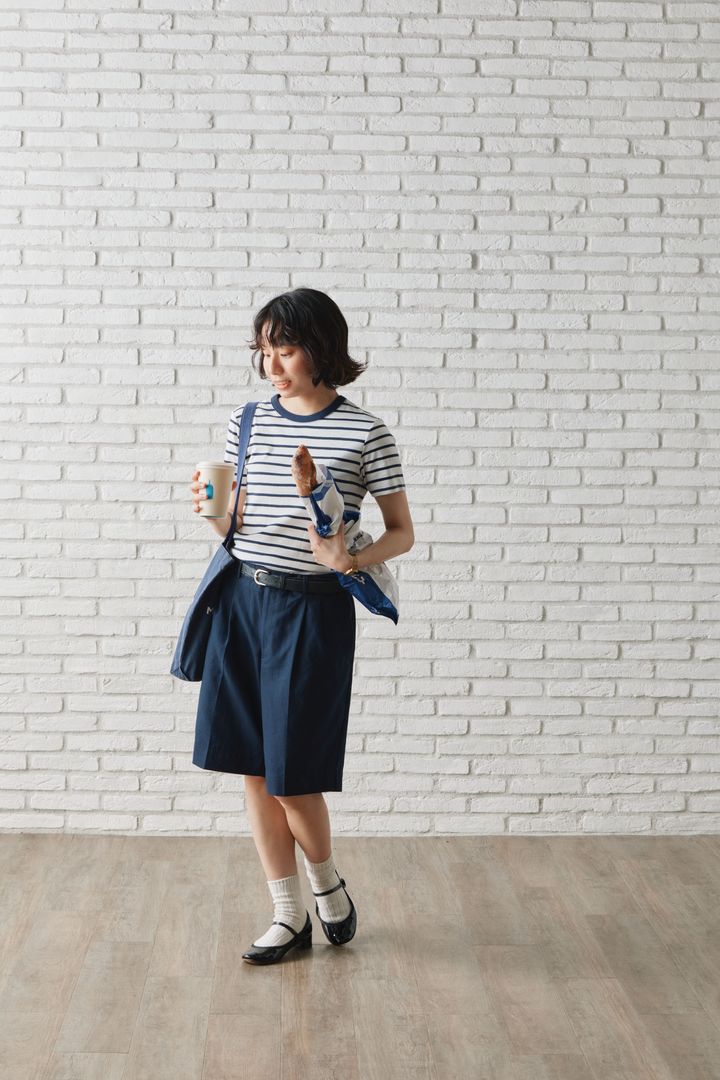 《プチバトー》のボーダーTシャツでパリジェンヌ気分！白＆黒と合わせて大人っぽく【FUDGE FRIEND おしゃれさんの毎日コーディネート vol.728｜momo】