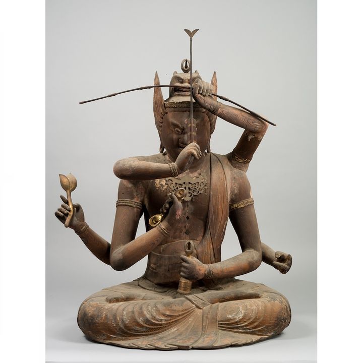 重要文化財 愛染明王坐像 平安時代 12世紀 山梨・放光寺蔵 通期展示 画像提供：山梨県立博物館