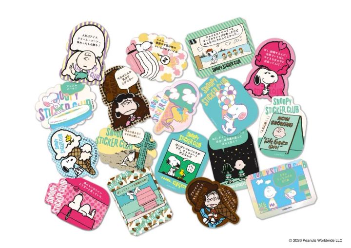 SNOOPY STICKER CLUBオリジナルステッカーの数々