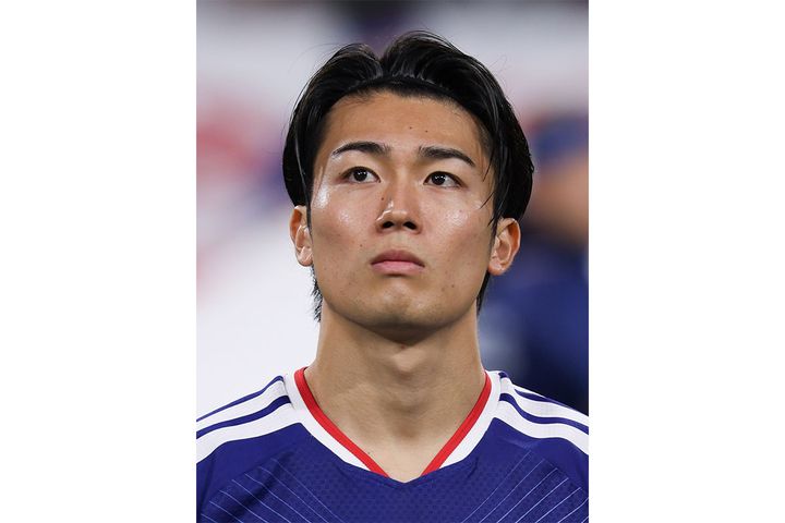 中村敬斗選手（2025年11月14日撮影、時事通信）