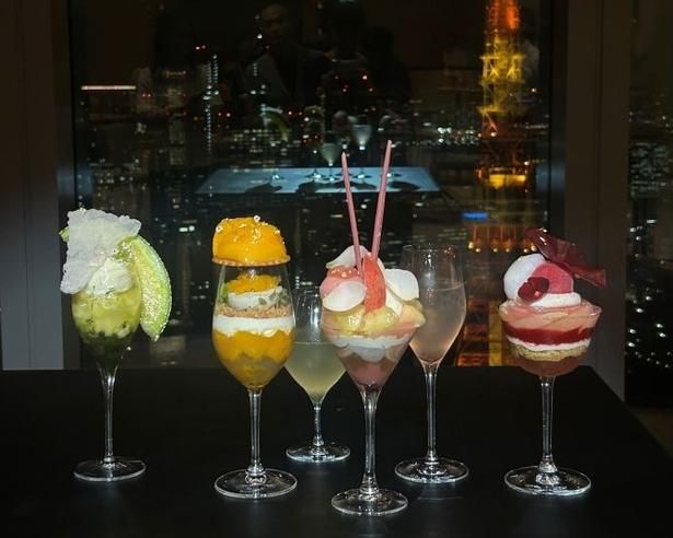 東京タワーを見ながら楽しむパフェ