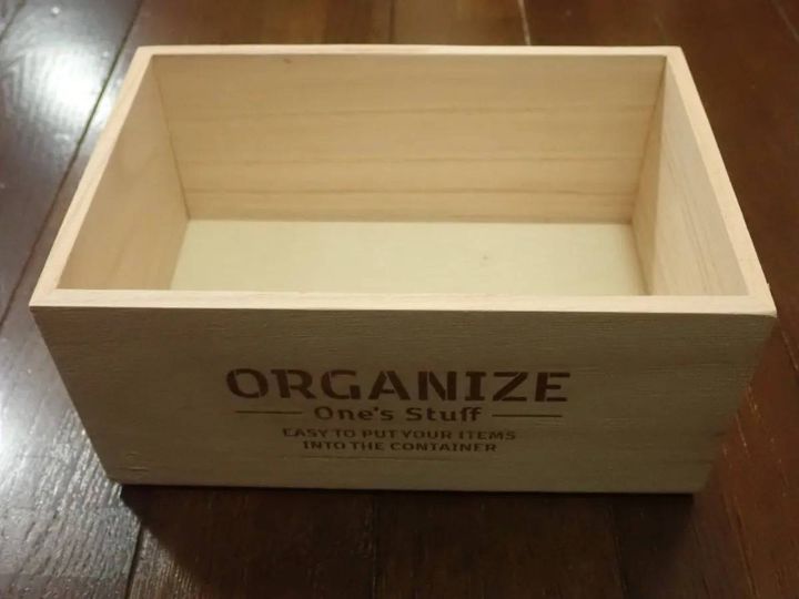 DAISO(ダイソー)：スタッキングウッドボックス(B)