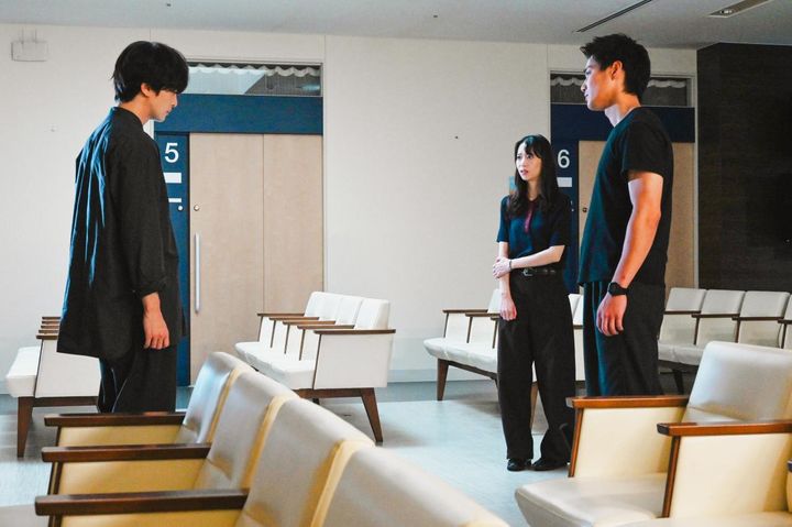 二宮祐介（玉森裕太）、二宮由梨（森川葵）、津村大輔（野村周平）／「マイ・フィクション」第8話より©️ABCテレビ