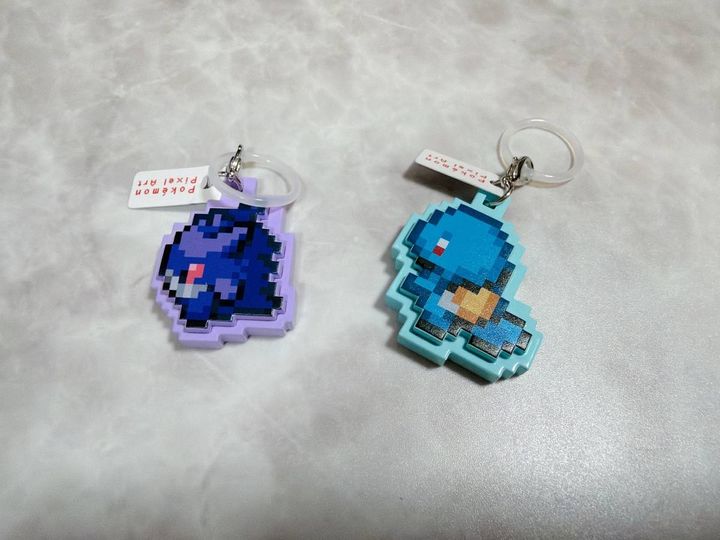ゼニガメとゲンガーのドット絵マスコットを並べてみた
