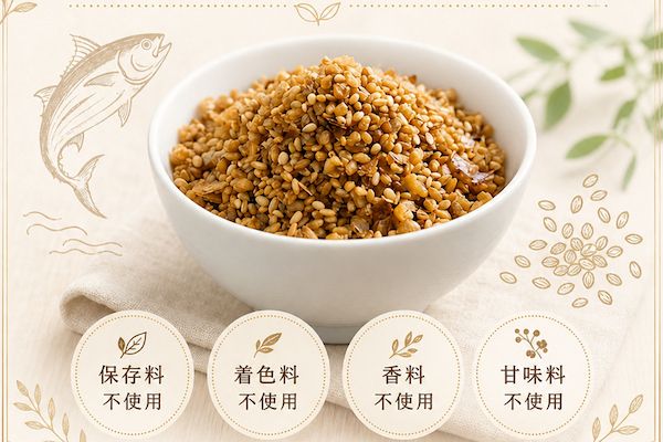 本燻製ごまと鹿児島県産かつお節を使用した「香ばしごまとかつお」新発売！麺やおかずにも使える