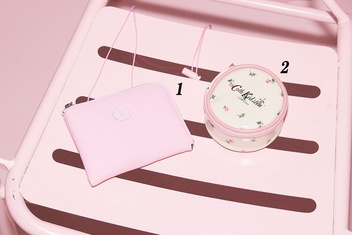 1.ポーチ￥9,790／ミニットミュート（ハナ ショー ルーム） 2.ポーチ￥5,940／キャス キッドソン（キャス キッドソン表参道店）