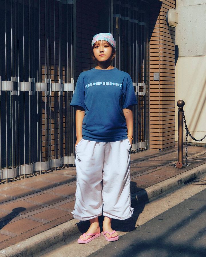 【20代スナップ＠高円寺】足元はビーサン、頭はバンダナで夏っぽく