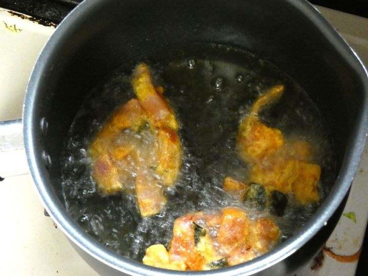 食べ応えバッチリ！「かぼちゃとベーコンのフリッター」
