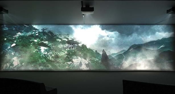 デジタル技術による“NEO水墨画”で、山寺の風景を巨大映像として描き出す「Flow」