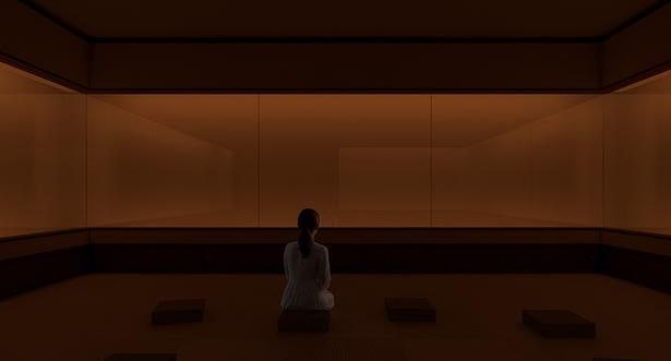 体験の始まりは、アートに囲まれた静かな空間での瞑想。自分自身と向き合う時間から6つの旅が動き出す