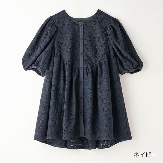 [THREE SQUARE]サークルレースブラウス