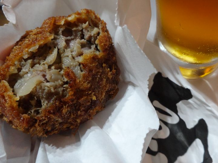 メンチカツとビール