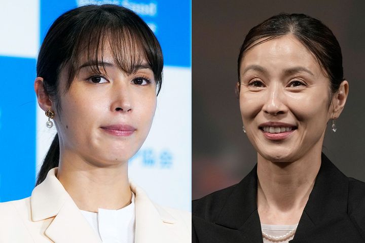 （左）広瀬アリスさん（2024年7月10日、時事通信フォト）、（右）水野美紀さん（撮影：2026年06月10日、時事通信フォト）