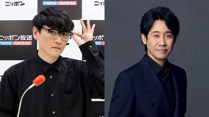 8月25日放送『サカナクション山口一郎のオールナイトニッポン』に出演する山口一郎と大泉洋 （C）ニッポン放送 width=