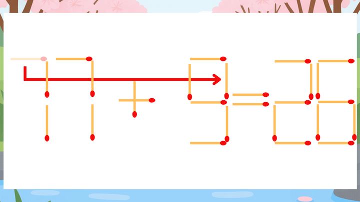 【マッチ棒クイズ】1本だけ動かして正しい式に：77+5=26？の解答画像